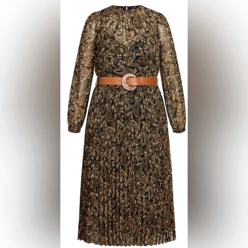 City Chic Black and Brown Paisley A-Line Skirt - Picture 5 of 10